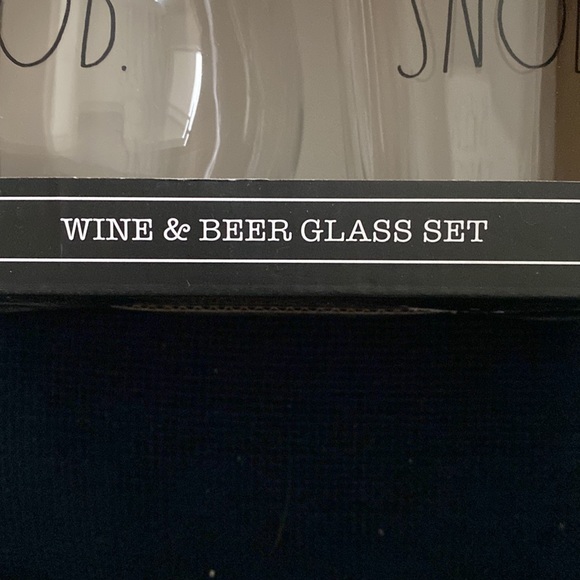 New in Box RAE DUNN wine and beer glass set - Picture 5 of 8